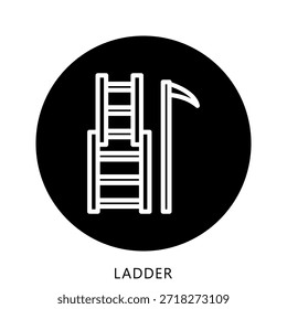 Leiter-Symbol-Taste Mini-Illustration, verwenden für moderne Konzept, Druck, UI, UX-Kit, Web-und App-Entwicklung. Vektor verwandt mit Feuerwehrmann, Rettung und mehr