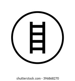 Ladder icon in circle . Vector illustration