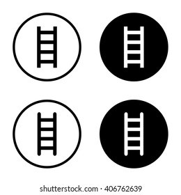 Ladder icon in circle . Vector illustration