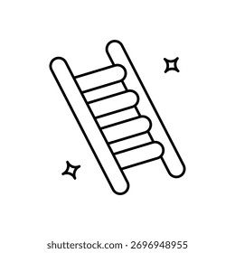 Icono de escalera de Ilustración vectorial limpia y moderna