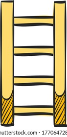Ladder icon in color drawing.