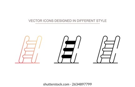 Design de ícone de escada com ilustração de estoque de fundo branco