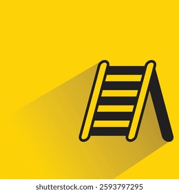 ladder icon with drop shadow on yellow background