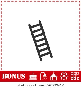 Ladder icon flat. Simple vector symbol and bonus icon