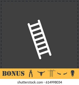 Ladder icon flat. Simple vector symbol and bonus icon