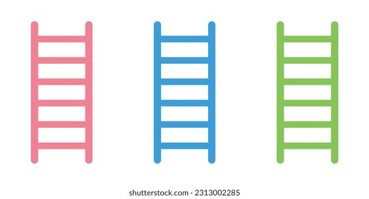 Leitersymbol, flache Vektorgrafik einzeln auf weißem Hintergrund.