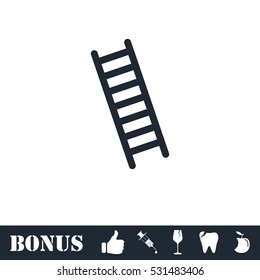 Ladder icon flat. Vector illustration symbol and bonus pictogram