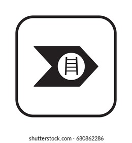 Ladder icon,  isolated. Flat  design. 