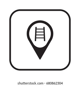 Ladder icon,  isolated. Flat  design. 