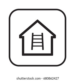 Ladder icon,  isolated. Flat  design. 
