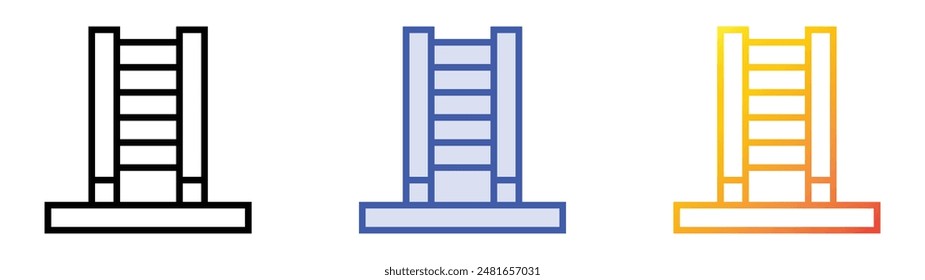 ladder icon. Linear, Blue Fill and Gradient Style Design Isolated On White Background
