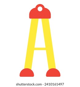 Ladder icon or logo illustration flat color style