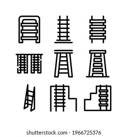 ladder icon or logo isolated sign symbol vector illustration - Collection of high quality black style vector icons
