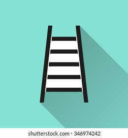 Ladder  icon with long shadow, flat design. Vector illustration.