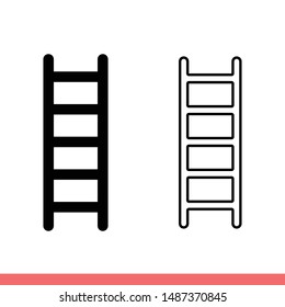 Ladder icon in modern flat design isolated on white background, climb vector illustration for web site or mobile app