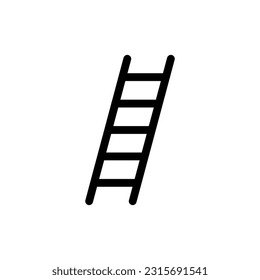 Icono de la escalera en el fondo blanco.