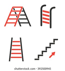 Ladder  icon  on white background. Vector illustration.