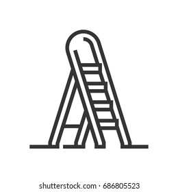 Ladder icon, part of the square icons, real estate icon set. The illustration is a vector, editable stroke, thirty-two by thirty-two matrix grid, pixel perfect file.