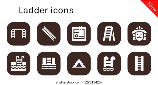  ladder icon set. 10 filled ladder icons. Simple modern icons about  - Ladder, Swimming pool, Firefighter