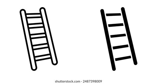 Conjunto de iconos de escalera. Símbolo de escalera. Signo de madera de escalera. para concepto móvil y Diseño web. Ilustración vectorial sobre fondo blanco