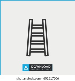 ladder icon. simple outline ladder vector icon. on white background.