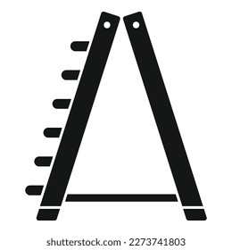 Up ladder icon simple vector. Step construction. Metal safety