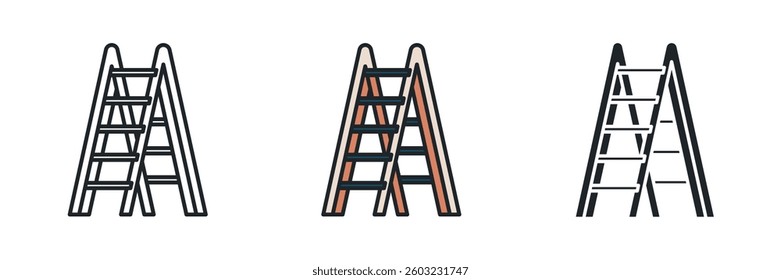 Ladder icon symbol vector illustration isolated on white background