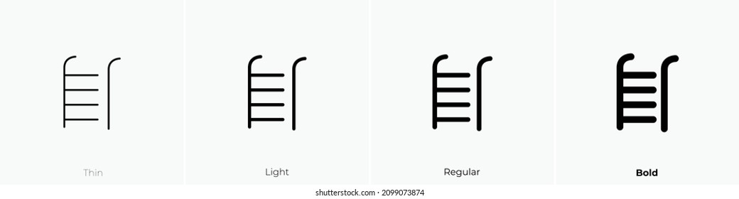 ladder icon. Thin, Light Regular And Bold style design isolated on white background