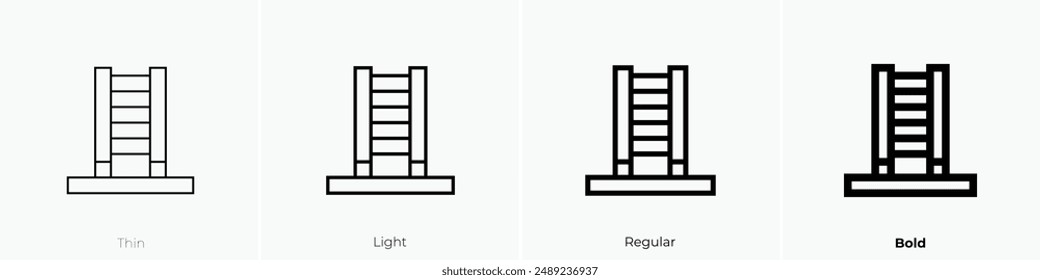 ladder icon. Thin, Light Regular And Bold style design isolated on white background