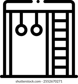 icono de escalera. Diseño De Estilo Lineal Delgado Aislado Sobre Fondo Blanco