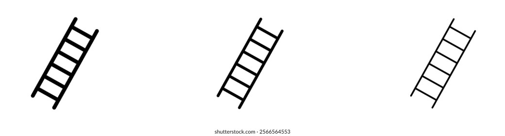 Ladder icon in tree different line stroke sizes.