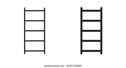Ladder icon vector editable. black vectors set