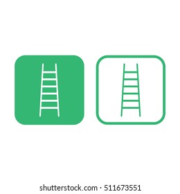 Ladder icon vector. Green and white