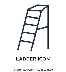 Ladder icon vector isolated on white background, Ladder transparent sign , line symbol or linear element design in outline style