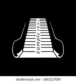 Vector de icono de la vejiga aislado en el fondo negro. Icono vectorial de la escalera de carrera en fondo negro.