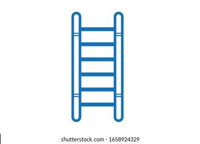 Ladder icon vector on white background blue version 