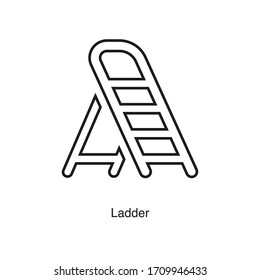 Ladder icon vector on white background. Black icon illustration