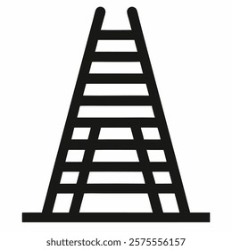 Ladder icon vector on white background.