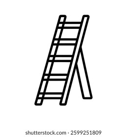 Ladder icon vector silhouette  with while Background art