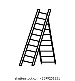Ladder icon vector silhouette  with while Background art