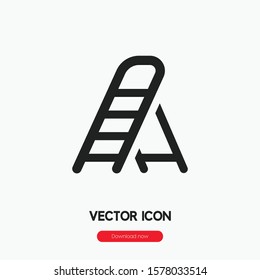 Ladder icon vector. Ladder symbol. Linear style sign for mobile concept and web design. Ladder symbol illustration. Pixel vector graphics - Vector.