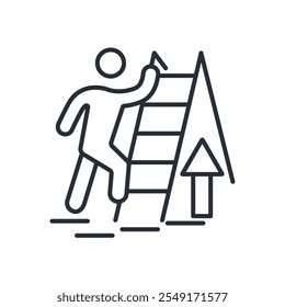 ladder icon. vector.Editable stroke.linear style sign for use web design,logo.Symbol illustration.