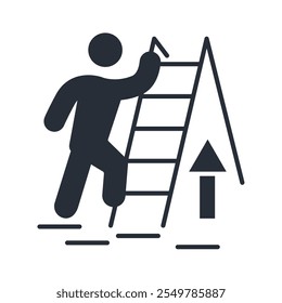 ladder icon. vector.Editable stroke.linear style sign for use web design,logo.Symbol illustration.