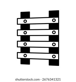Ícone de escada com fundo branco vetor ilustração stock