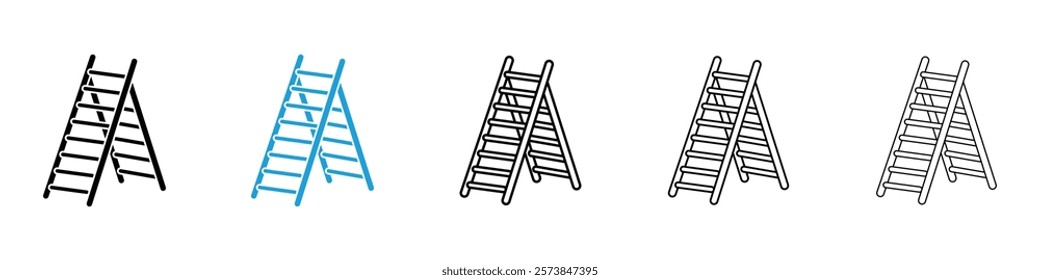 Ladder icons in filled and 3 stroke weights