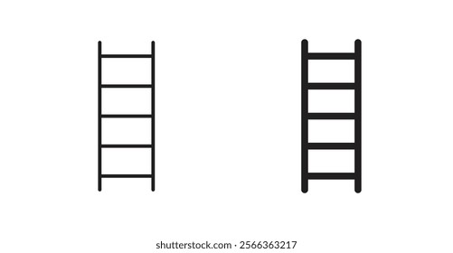 Ladder icons in line stroke and flat versions