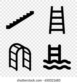 Ladder icons set. set of 4 ladder filled icons such as