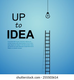 Ladder To Idea. Vector Minimalistic Design Competition Concept.