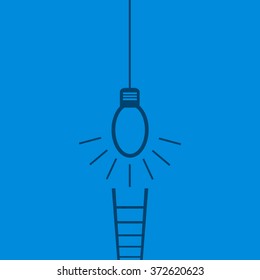 Ladder to idea. Vector minimalistic design competition concept.