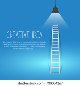 Ladder to idea. Vector minimalistic design competition concept.